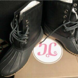 Journee Collection Black Dreena Boot - Kids Sz 13 - Lace Up Duck Boot